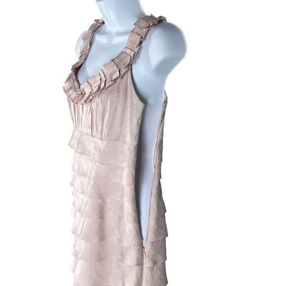 Ruffle Tiered Sleeveless Blush Pink Womens 4 Easter Spring Dress By London Times - Picture 3 of 15